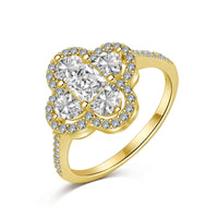 [Perlaura Jewelry ]Luxurious Eternity Flower Shape Banquet Ring