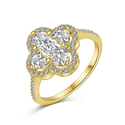 [Polaidi Jewelry]Luxurious Eternity Flower Shape Banquet Ring