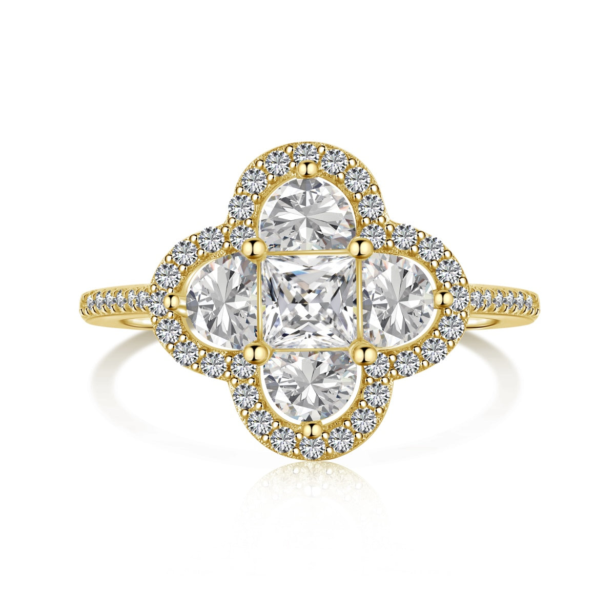 [Polaidi Jewelry]Luxurious Eternity Flower Shape Banquet Ring