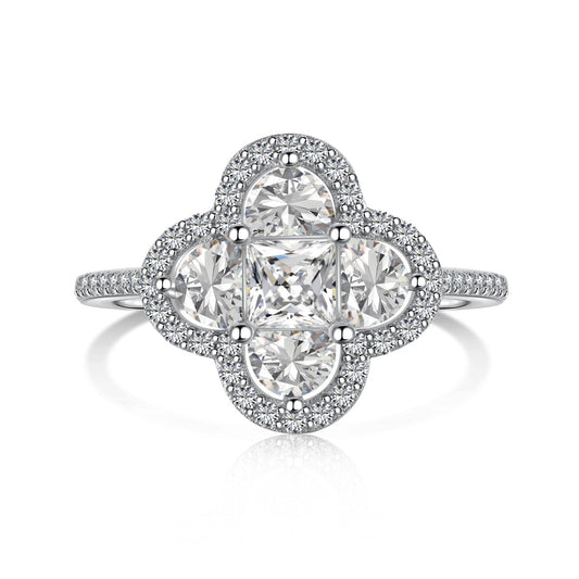 [Polaidi Jewelry]Luxurious Eternity Flower Shape Banquet Ring