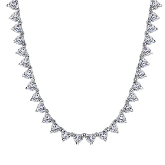 [Polaidi Jewelry]Ornate Heart Cut Tennis Necklace