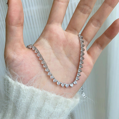 [Polaidi Jewelry]Ornate Heart Cut Tennis Necklace