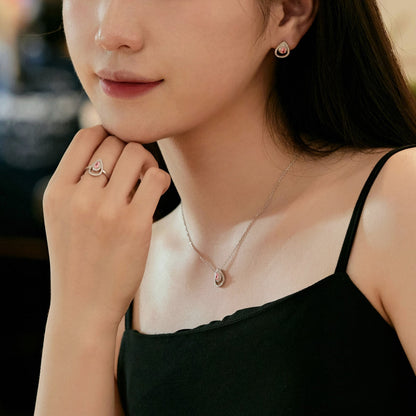 [Polaidi Jewelry]Sparkling Delicate Water Drop Shape Daily Earrings