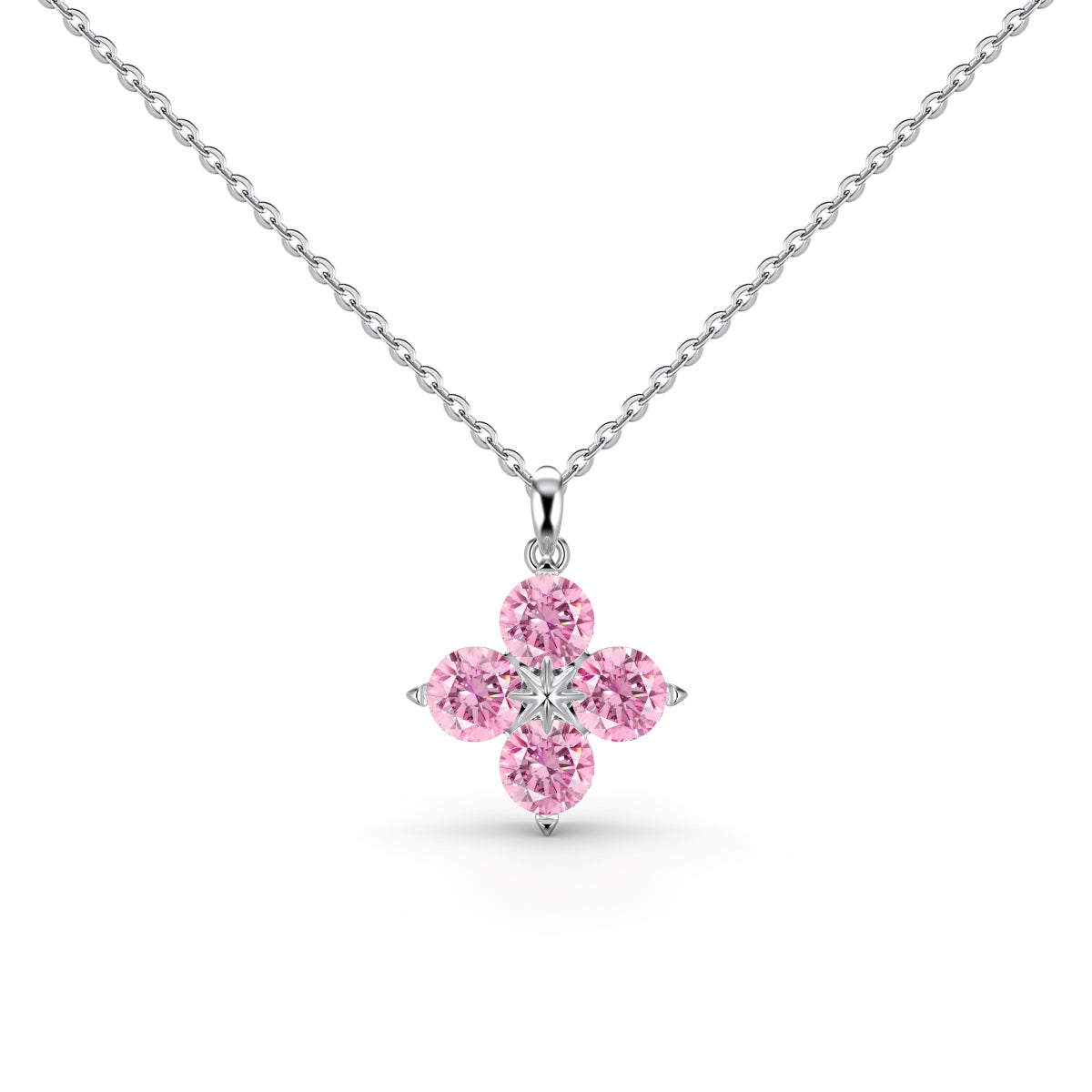 [Polaidi Jewelry]Four-Leaf Clover And Eight-Pointed Star Necklace