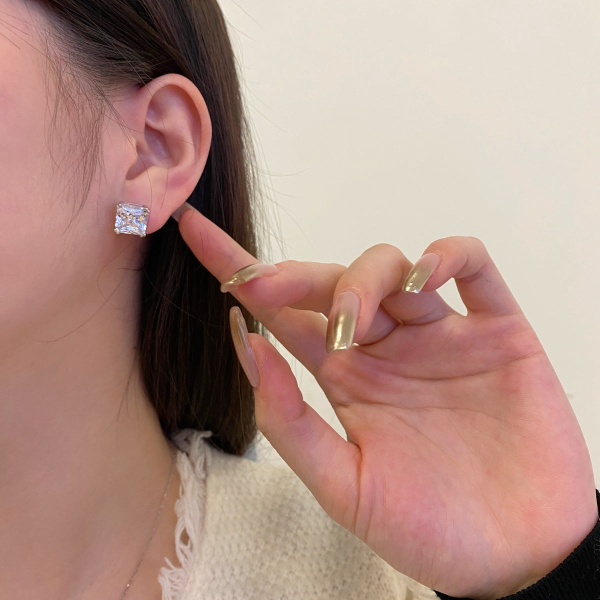 [Polaidi Jewelry]Delicate Square Shape Earrings
