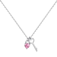 [Perlaura Jewelry ]Unique Heart Shape Key Pendent Necklace