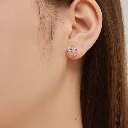 [Polaidi Jewelry]Ornate Colorful Octagon Shape Daily Earrings