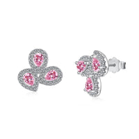 [Perlaura Jewelry ]Ornate Flower Shape Pear Cut Lover Earrings