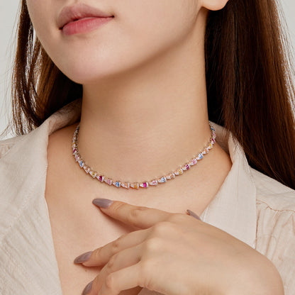 [Polaidi Jewelry]Radiant Colorful Rainbow Necklace