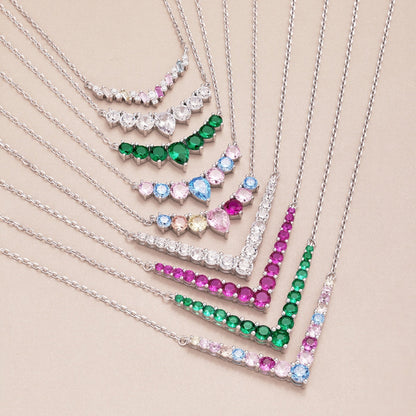 [Polaidi Jewelry]Dainty Colorful Heart Necklace