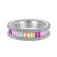 [Perlaura Jewelry ]Dainty Kaleidoscopic Emerald Cut Daily Ring