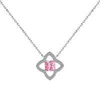 [Perlaura Jewelry ]Exquisite Flower Shape Princess Cut Necklace