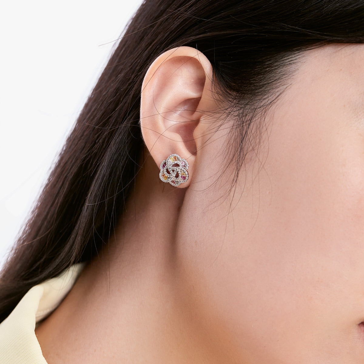 [Polaidi Jewelry]Exquisite Flower Shape Daily Earrings
