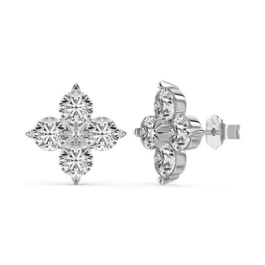 [Polaidi Jewelry]Four-Leaf Clover Eight-Pointed Star Earrings