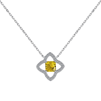 [Polaidi Jewelry]Exquisite Flower Shape Princess Cut Necklace
