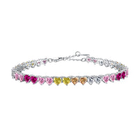[Perlaura Jewelry ]Luxurious Colorful Romantic Heart Shape Lover Bracelet
