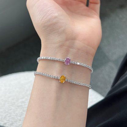 [Polaidi Jewelry]0.75 Carat Exquisite Oval Cut Daily Bracelet