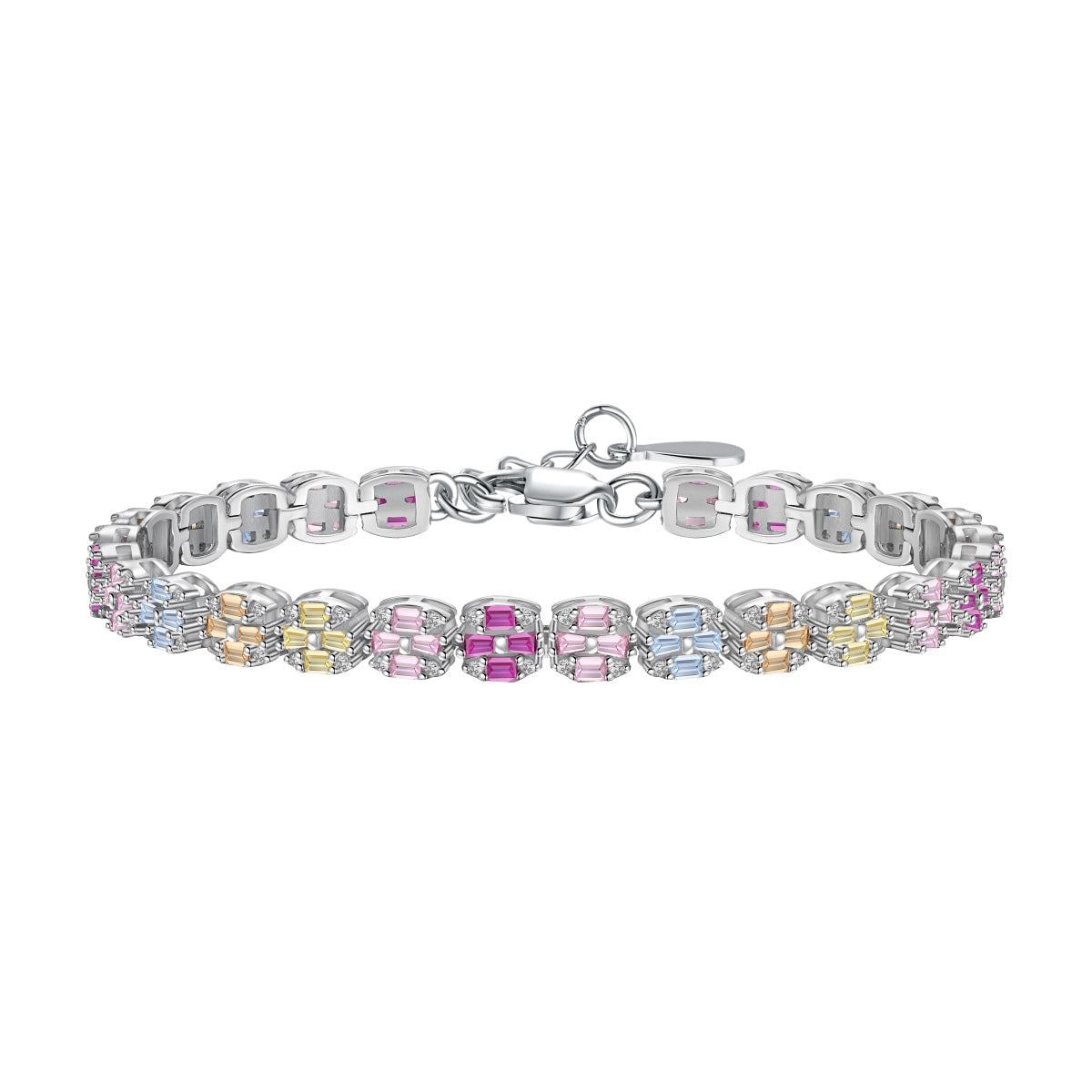 [Polaidi Jewelry]Delicate Colorful Emerald Cut Daily Bracelet