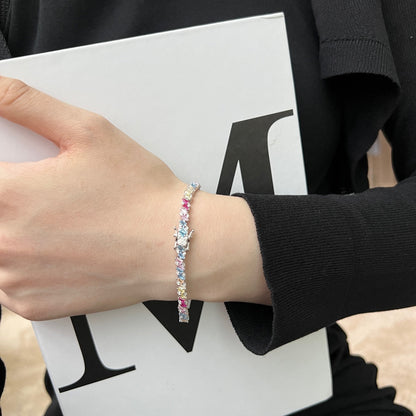 [Polaidi Jewelry]Ornate Sparkling Multi Cut Party Bracelet