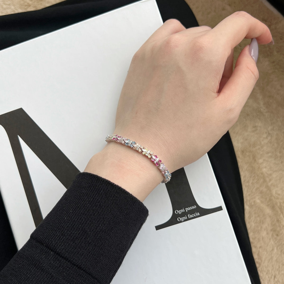 [Polaidi Jewelry]Radiant Colorful Emerald Cut Party Bracelet