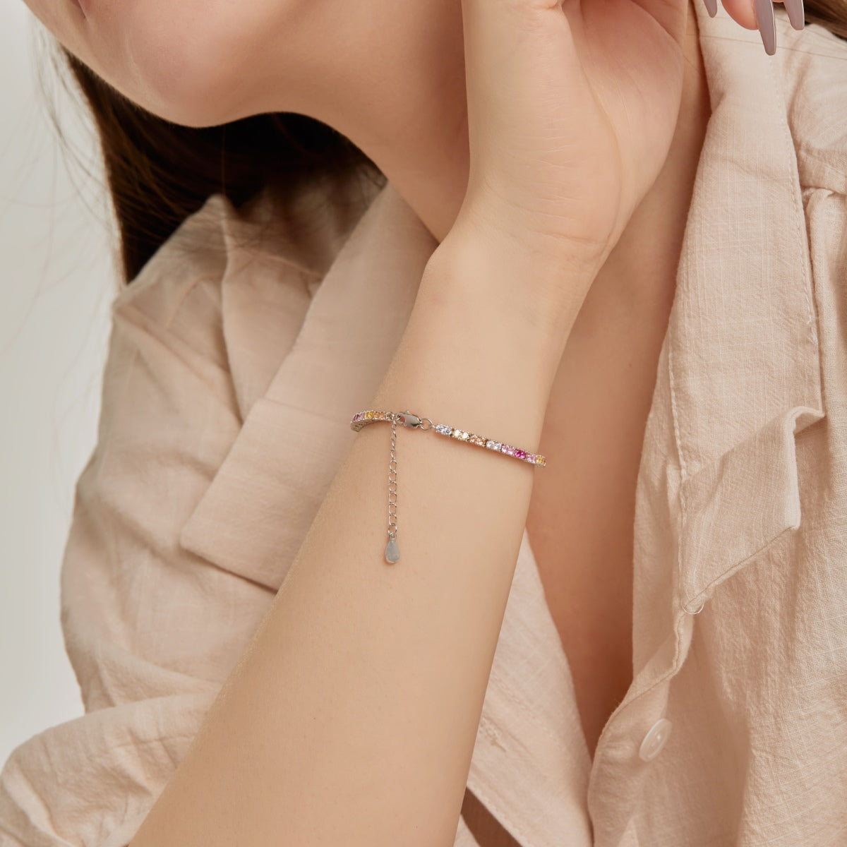[Polaidi Jewelry]Delicate Romantic Heart Shape Lover Bracelet