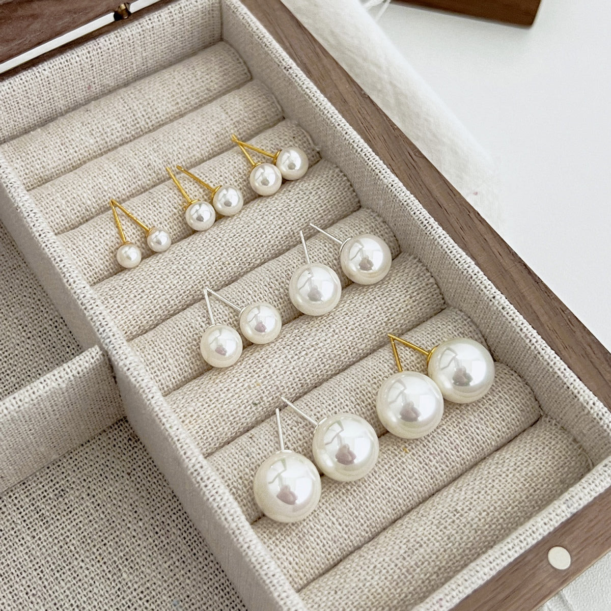 [Polaidi Jewelry]Delicate Pearl Earrings