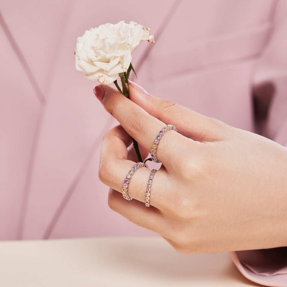 [Polaidi Jewelry]Radiant Sparkling Round Cut Daily Ring