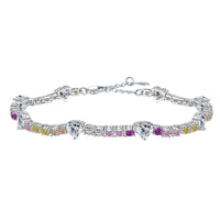 [Perlaura Jewelry ]Romantic Heart Shape Round Cut Lover Bracelet