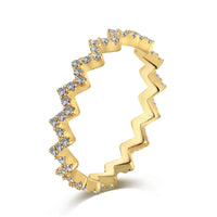 [Perlaura Jewelry ]Delicate Enchanting Wave Shape Daily Ring