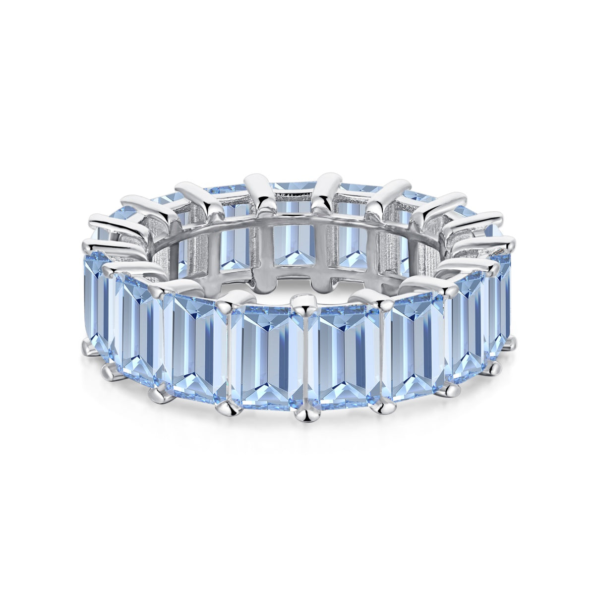 [Polaidi Jewelry]0.75 Carat Elegant Emerald Cut Tennis Ring