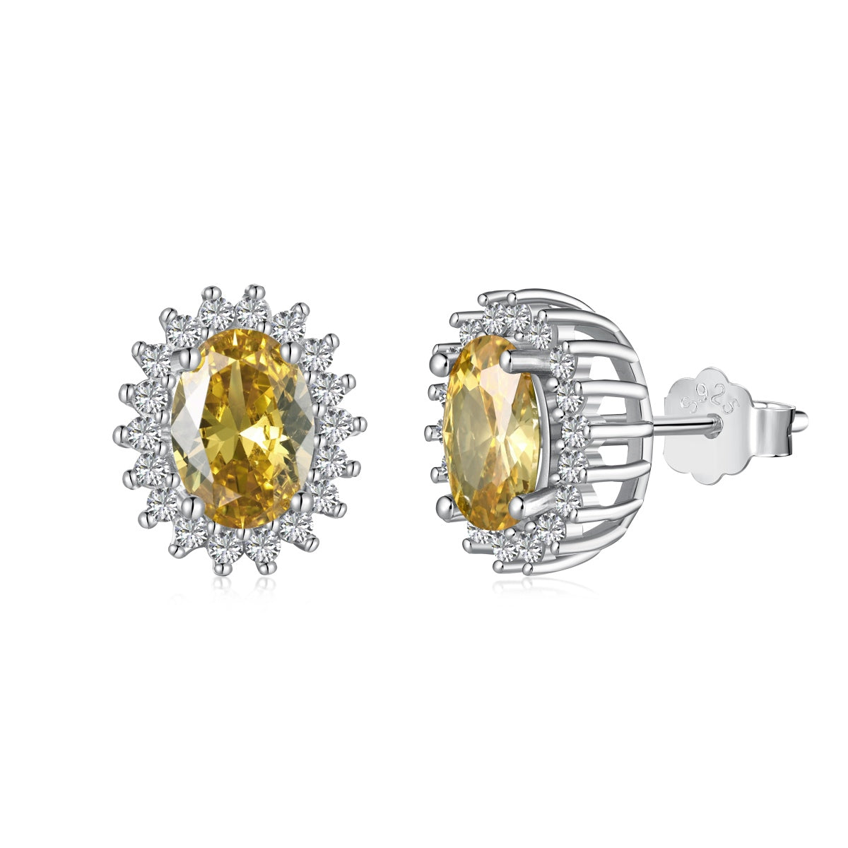 [Polaidi Jewelry]Delicate Radiant Oval Cut Daily Earrings
