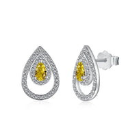 [Perlaura Jewelry ]Sparkling Delicate Water Drop Shape Daily Earrings