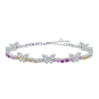 [Perlaura Jewelry ]Ornate Colorful Butterfly Shape Round Cut Daily Bracelet