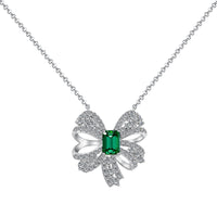 [Perlaura Jewelry ]Luxurious Flower Shape Emerald Cut Necklace