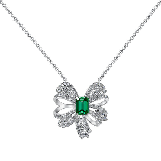 [Polaidi Jewelry]Luxurious Flower Shape Emerald Cut Necklace