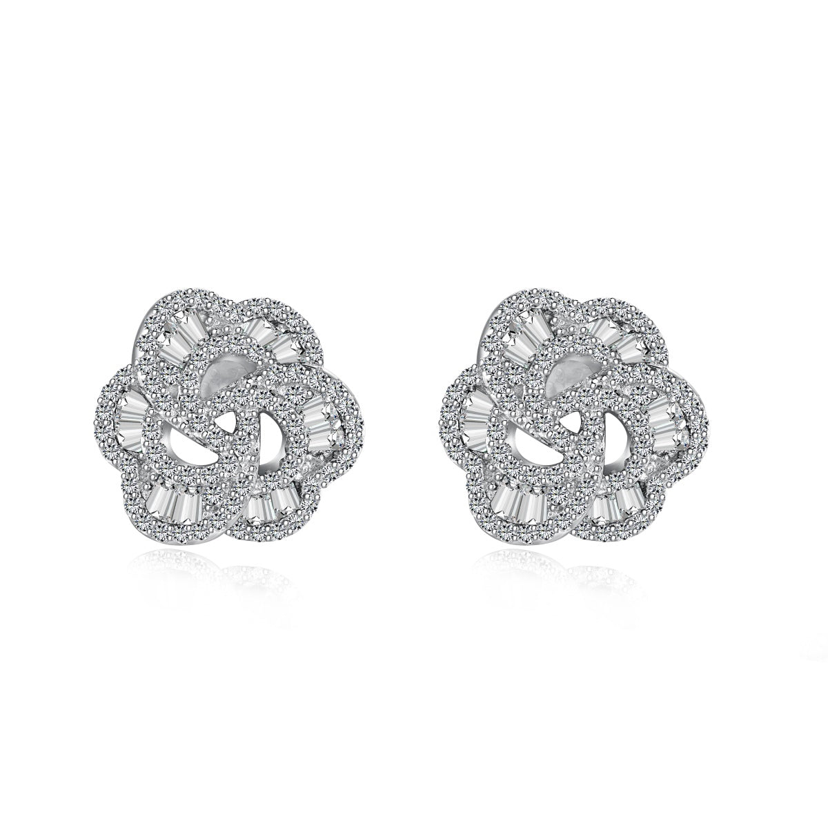 [Polaidi Jewelry]Exquisite Flower Shape Daily Earrings