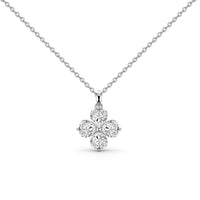 [Perlaura Jewelry ]Heart-Shaped Four-Leaf Clover Bead Necklace