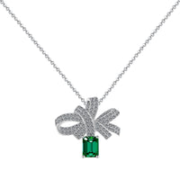 [Perlaura Jewelry ]Luxurious Flower Shape Emerald Cut Necklace