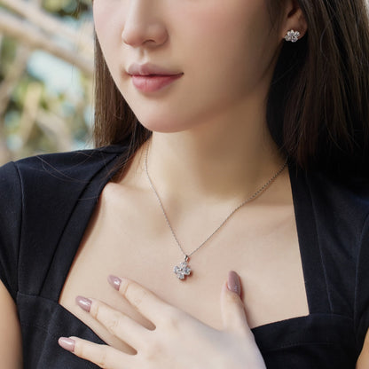 [Polaidi Jewelry]Heart-Shaped Four-Leaf Clover Bead Necklace