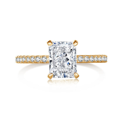 [Polaidi Jewelry]2.0 Carat Dazzling Sparkling Radiant Cut Party Ring