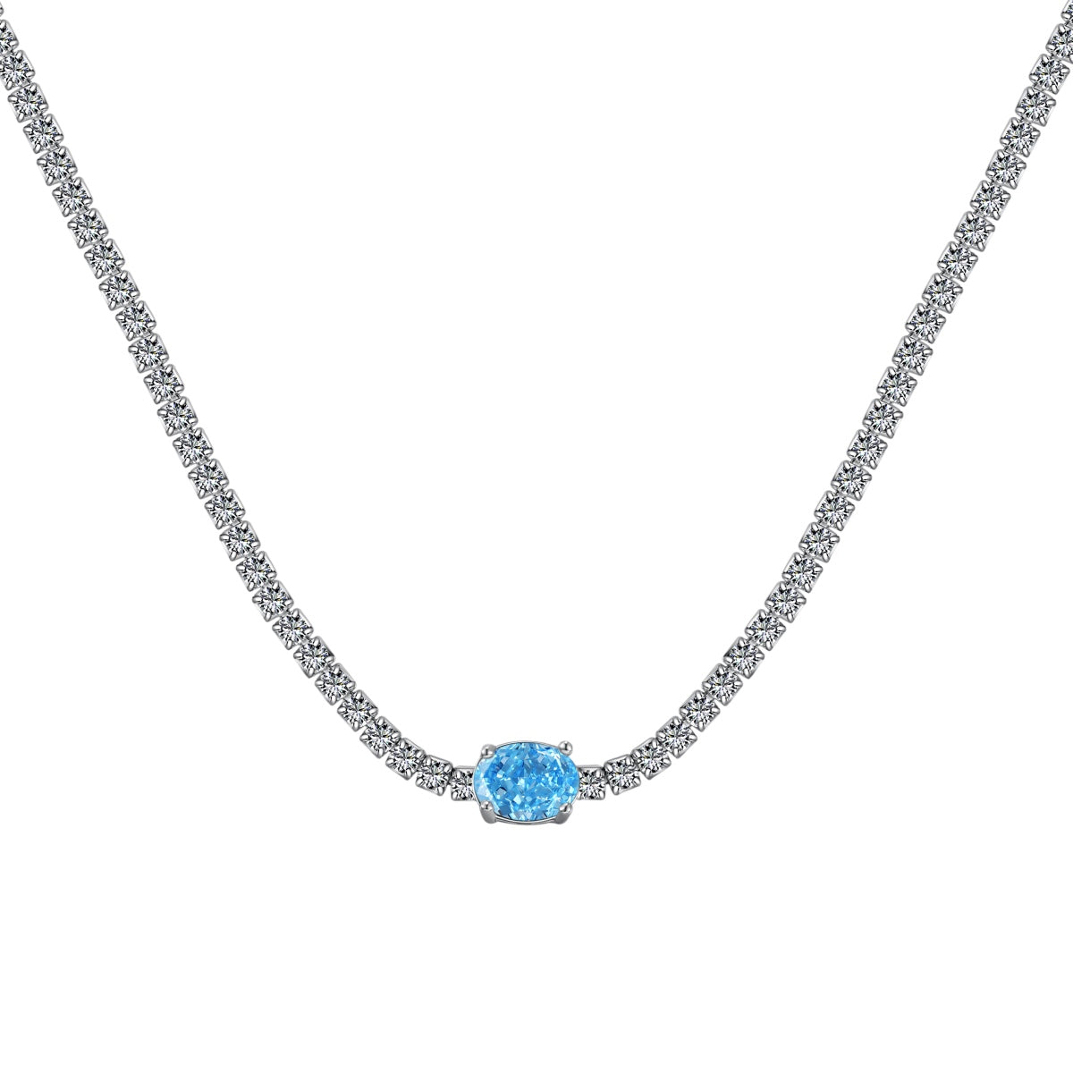 [Polaidi Jewelry]1.0 Carat Shining Oval Cut Necklace