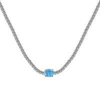[Perlaura Jewelry ]1.0 Carat Shining Oval Cut Necklace