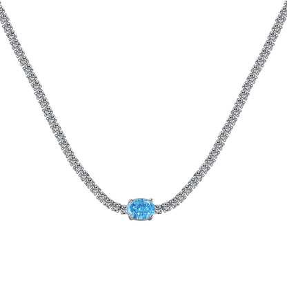 [Polaidi Jewelry]1.0 Carat Shining Oval Cut Necklace