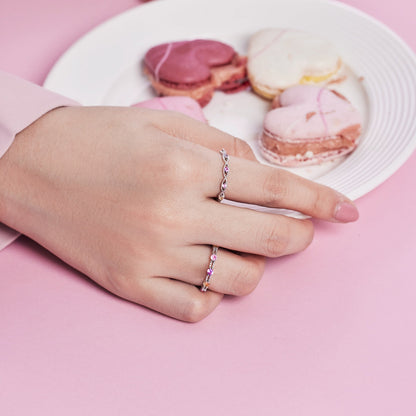 [Polaidi Jewelry]Sparkling Colorful Round Cut Tennis Ring