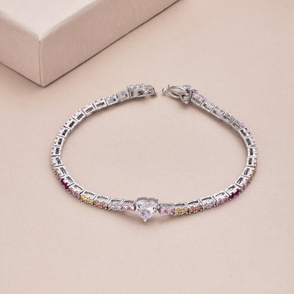 [Polaidi Jewelry]Delicate Romantic Heart Shape Lover Bracelet