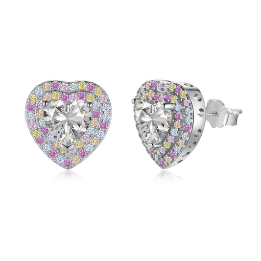 [Polaidi Jewelry]Dazzling Heart Shape Lover Earrings