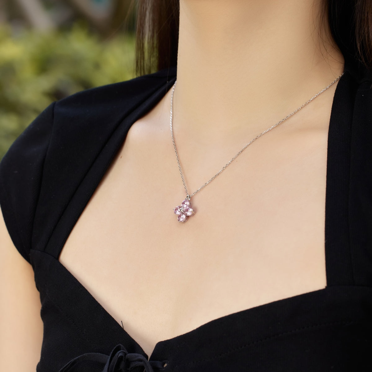 [Polaidi Jewelry]Four-Leaf Clover And Eight-Pointed Star Necklace
