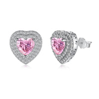 [Perlaura Jewelry ]Dazzling Heart Shape Lover Earrings