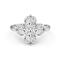 [Perlaura Jewelry ]Heart-shaped Four-Leaf Clover Ball Ring