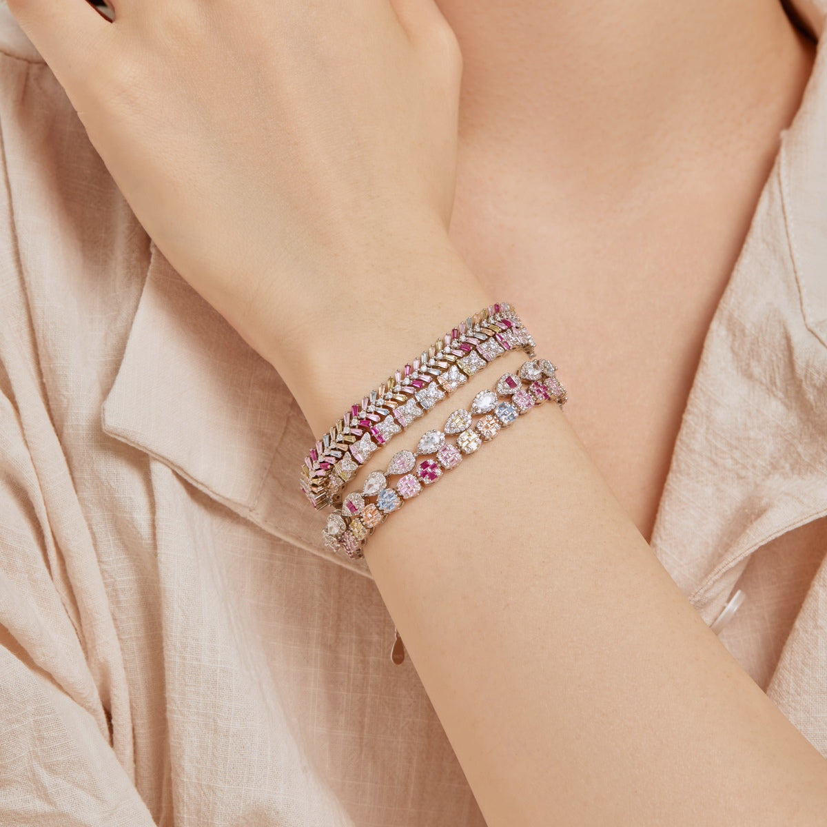 [Polaidi Jewelry]0.25 Carat Radiant Water Drop Shape Daily Bracelet